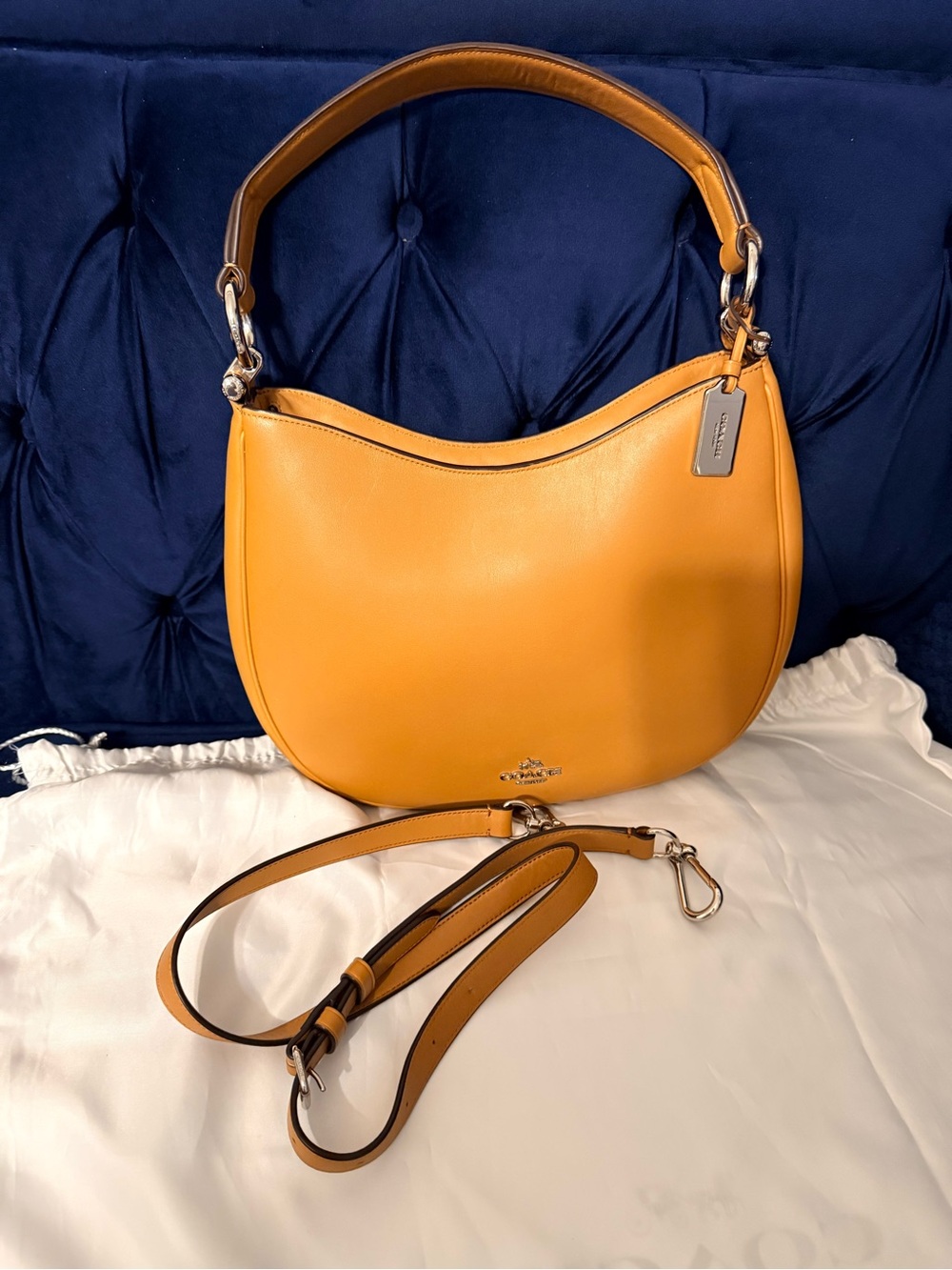 Coach Mae nomad smooth calf  Leather Hobo Bag in tan
